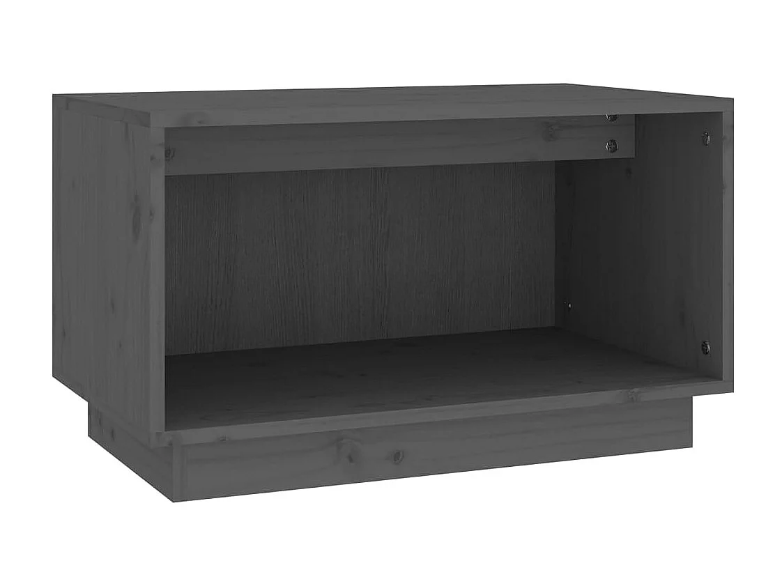 Myrrh  Mueble de TV de madera maciza de pino gris 60x35x35 cm