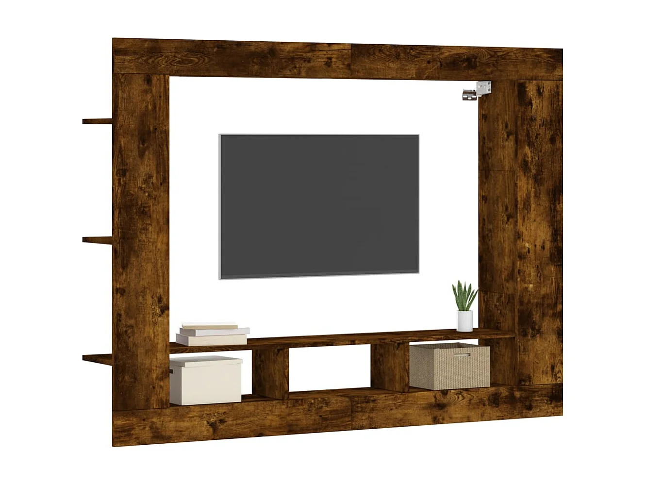 Mykdal  Mueble para TV madera de ingeniería roble ahumado 152x22x113 cm