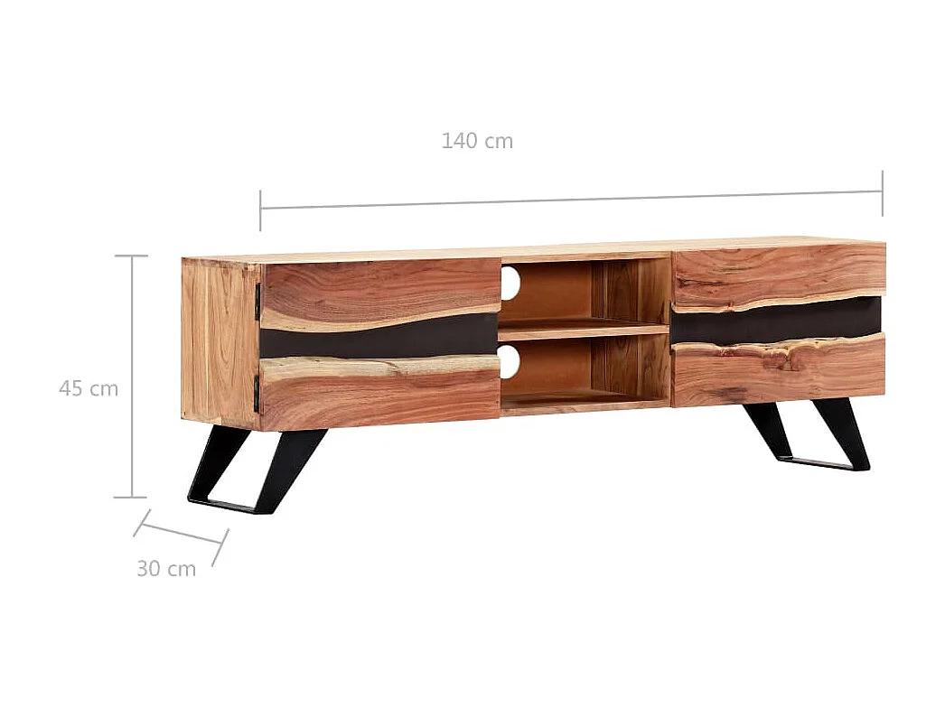 Garden Furniture -  Meuble TV 140x30x45 cm Bois d'acacia massif