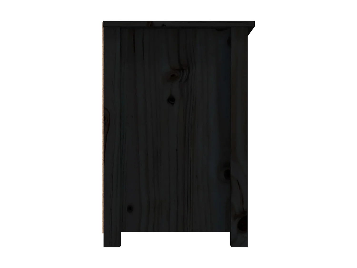 Trace Logan  Mueble de TV de madera maciza de pino negro 79x35x52 cm