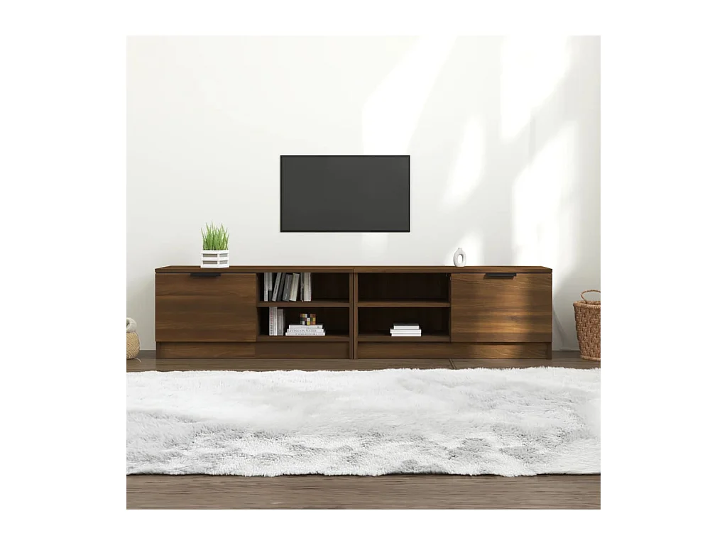 Bryvra  Muebles para TV 2 uds contrachapado marrón roble 80x35x36,5 cm