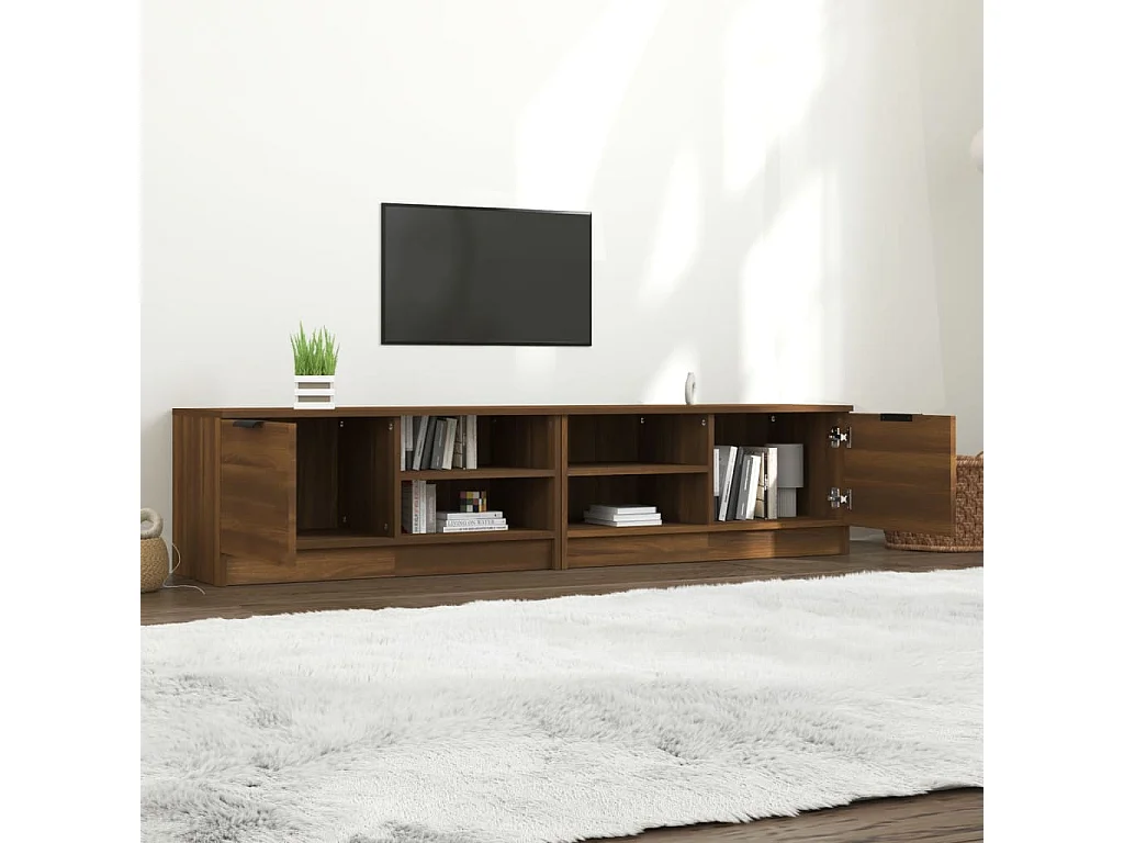 Bryvra  Tv-meubelen 2 st 80x35x36,5 cm bewerkt hout bruin eikenkleur