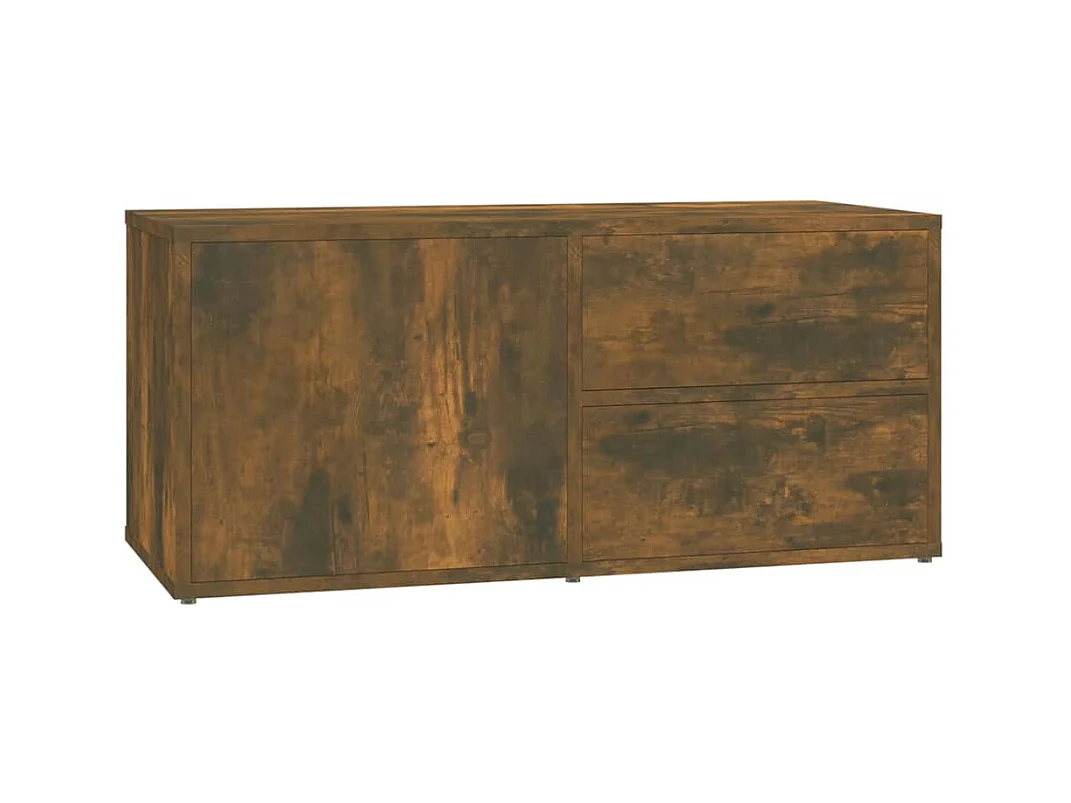 Waianae  Meuble TV Chêne fumé 80x34x36 cm Bois d'ingénierie