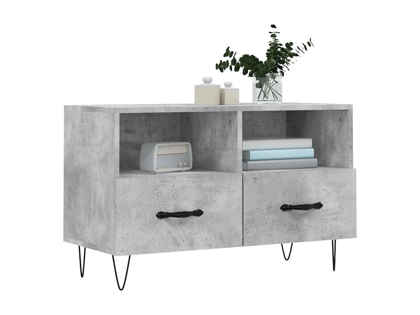 Rødovre  Meuble TV Gris béton 80x36x50 cm Bois d'ingénierie