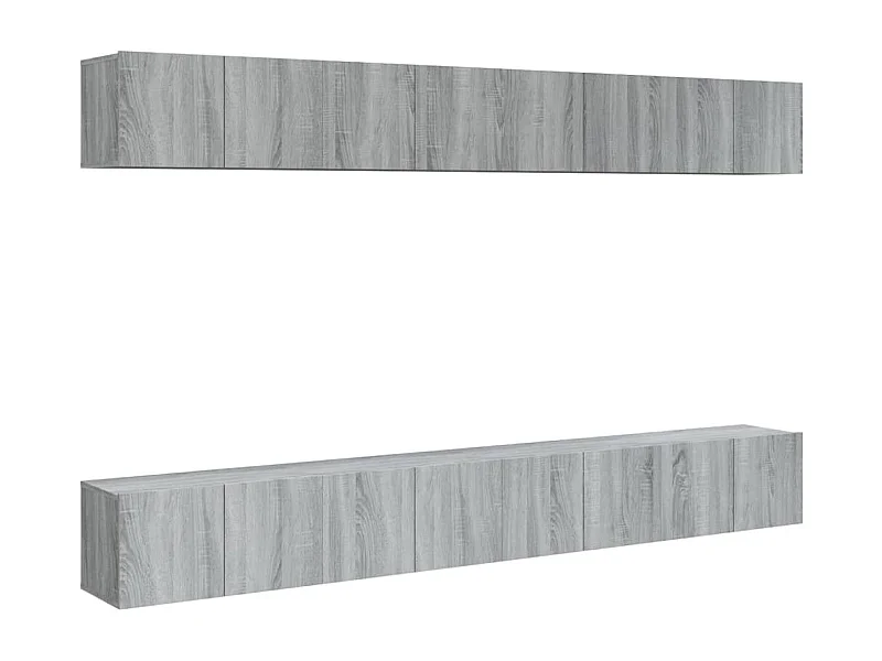 Clara  Muebles TV 8 uds madera contrachapada gris Sonoma 60x30x30 cm