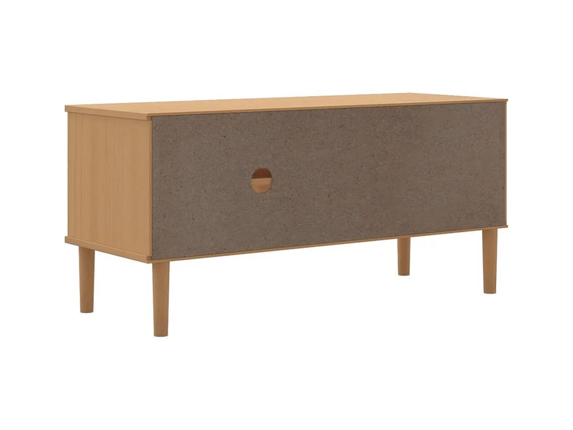 Jere  Tv-meubel SENJA 106x40x49 cm rattan massief grenenhout bruin