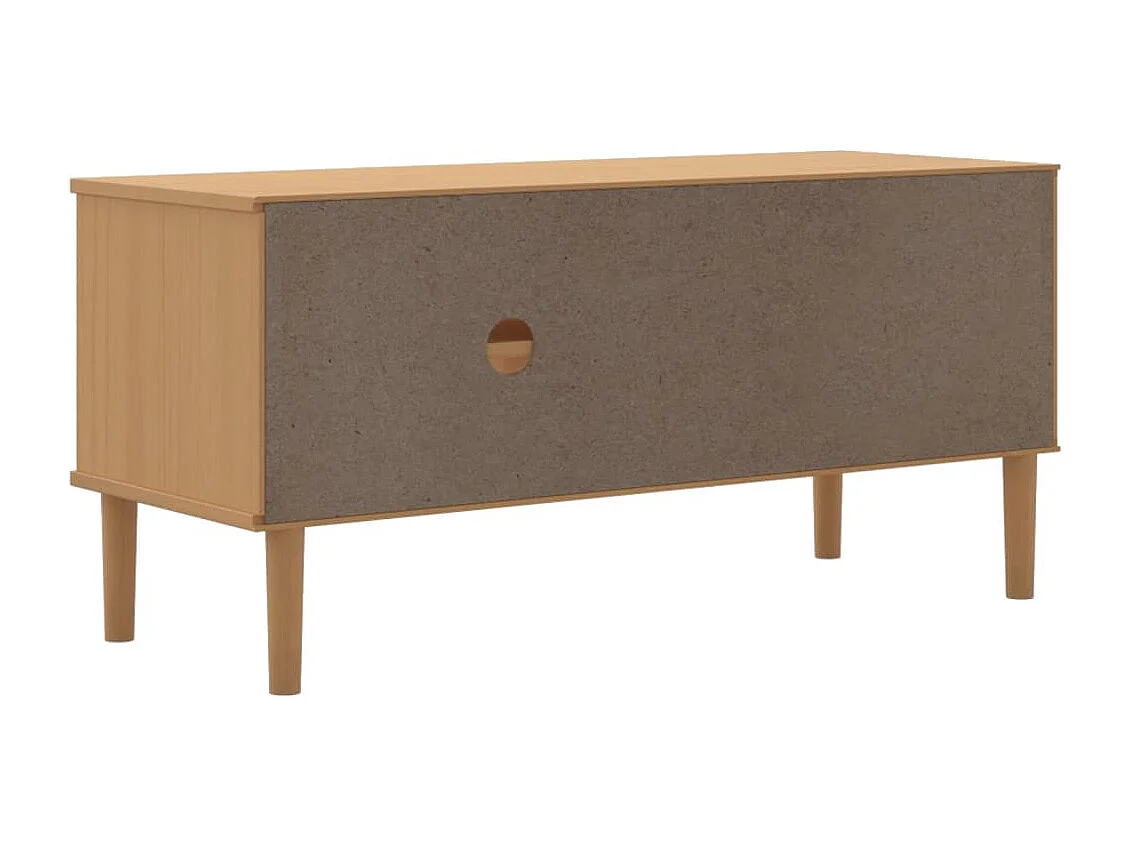 Jere  Tv-meubel SENJA 106x40x49 cm rattan massief grenenhout bruin