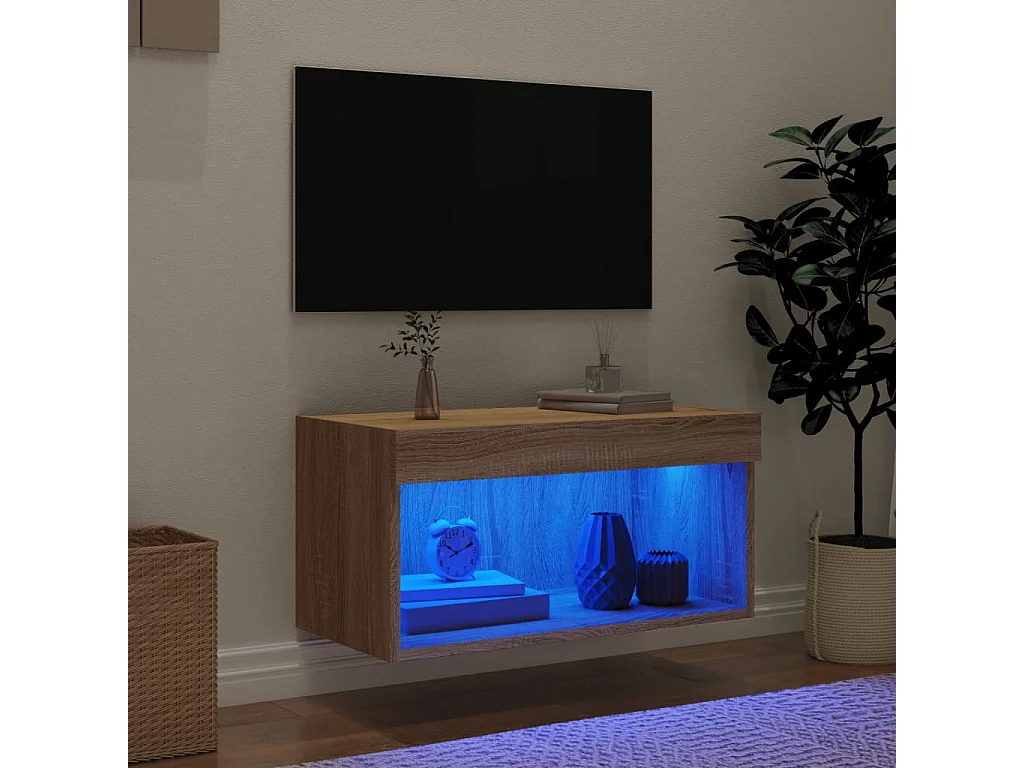 Mano  Tv-meubel met LED-verlichting 60x30x30 cm sonoma eikenkleurig