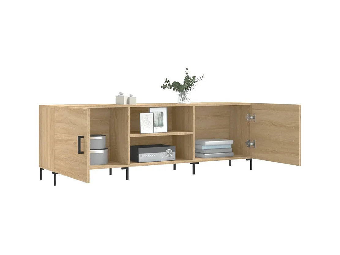 Zendra  Meuble TV chêne sonoma 150x30x50 cm bois d'ingénierie