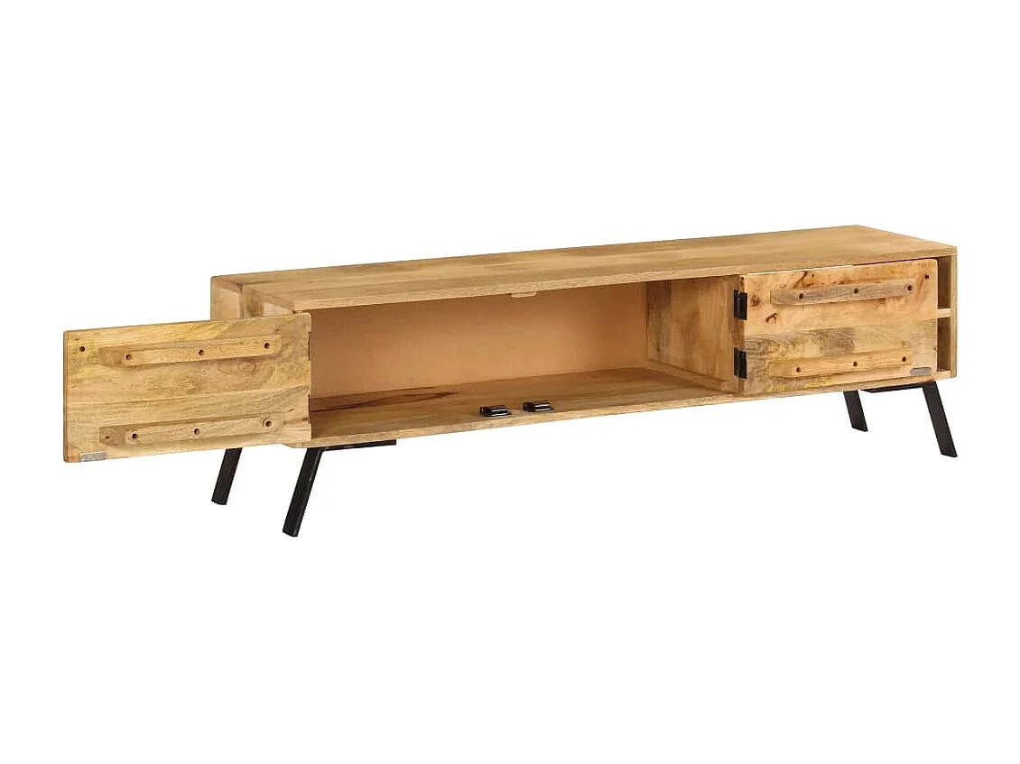 Garden Furniture -  Meuble TV Bois de manguier massif 140x30x40 cm