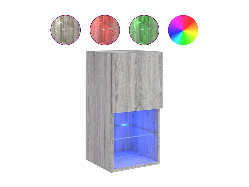 Almar  Meuble TV avec lumières LED sonoma gris 30,5x30x60 cm