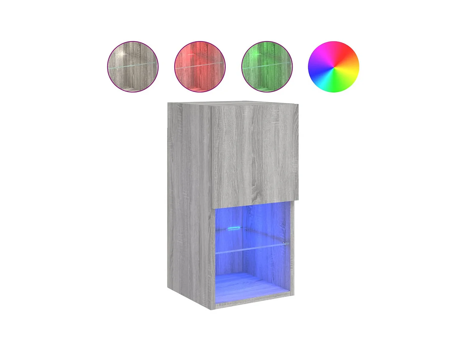 Almar  Tv-meubel met LED-verlichting 30,5x30x60 cm grijs sonoma eiken