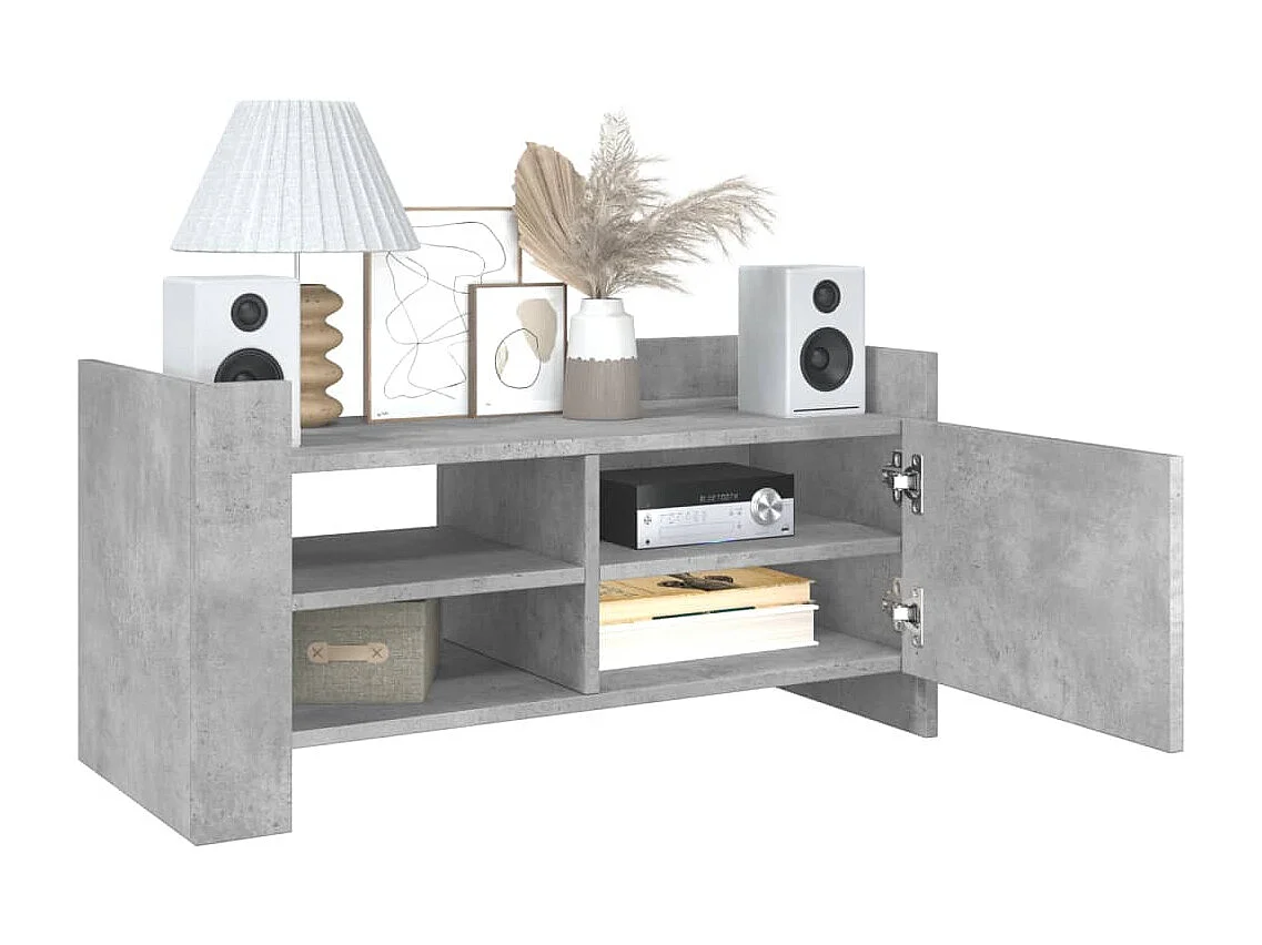 Nando  Meuble TV gris béton 80x35x40 cm bois d'ingénierie