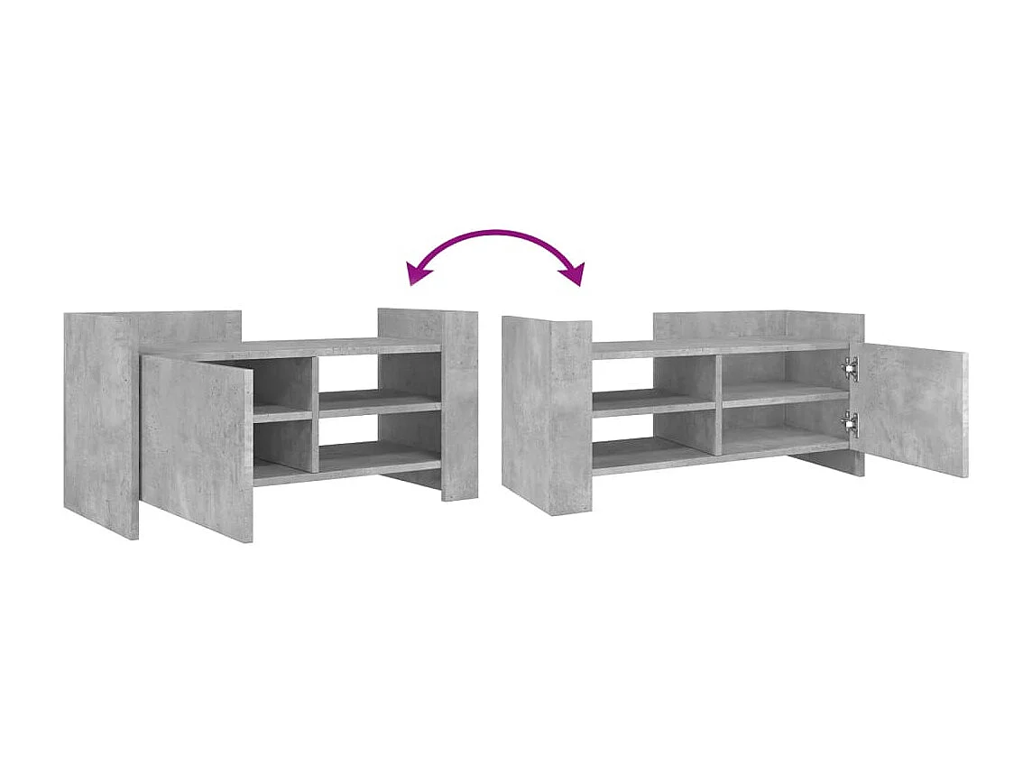 Nando  Mueble de TV madera ingeniería gris hormigón 80x35x40 cm