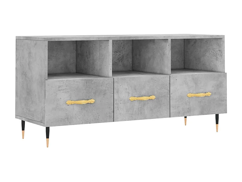 Ravy  Meuble TV gris béton 102x36x50 cm bois d'ingénierie