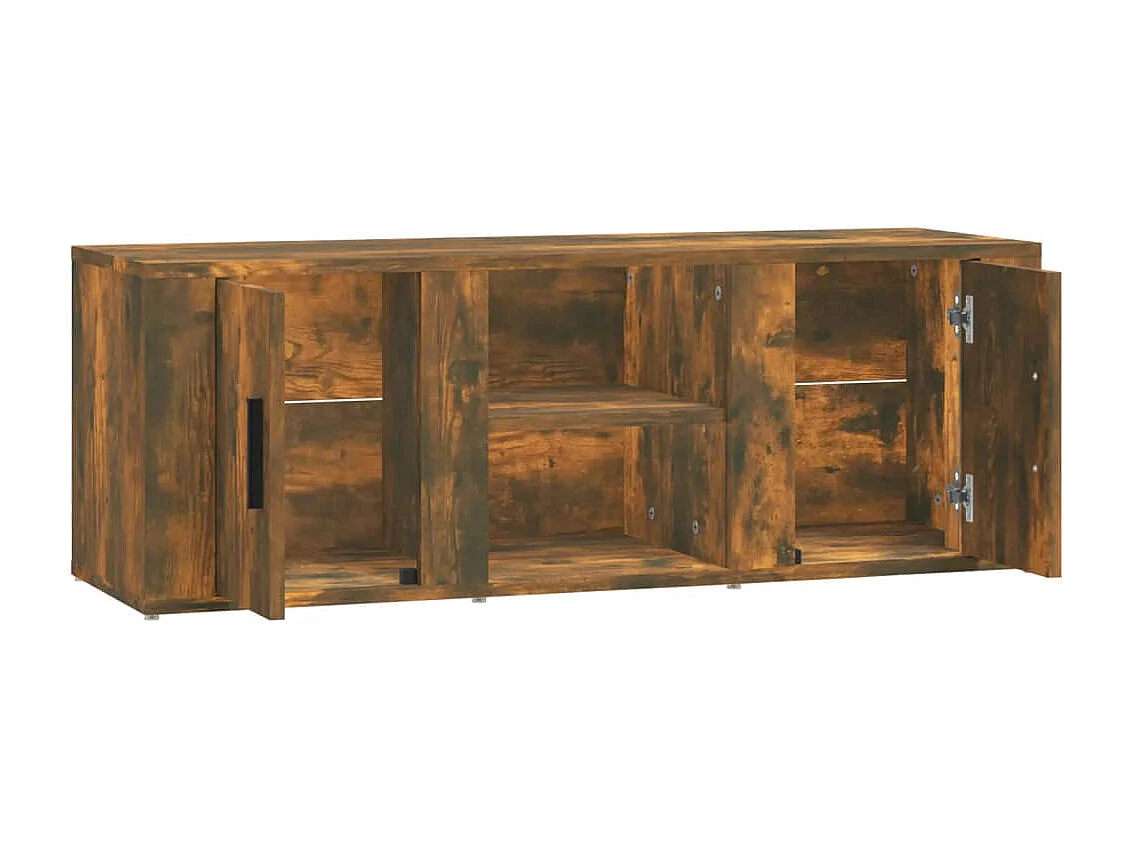 Hidran  Meuble TV Chêne fumé 100x31,5x35 cm Bois d'ingénierie