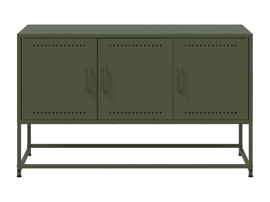 Vornar  Meuble TV vert olive 100,5x39x60,5 cm acier