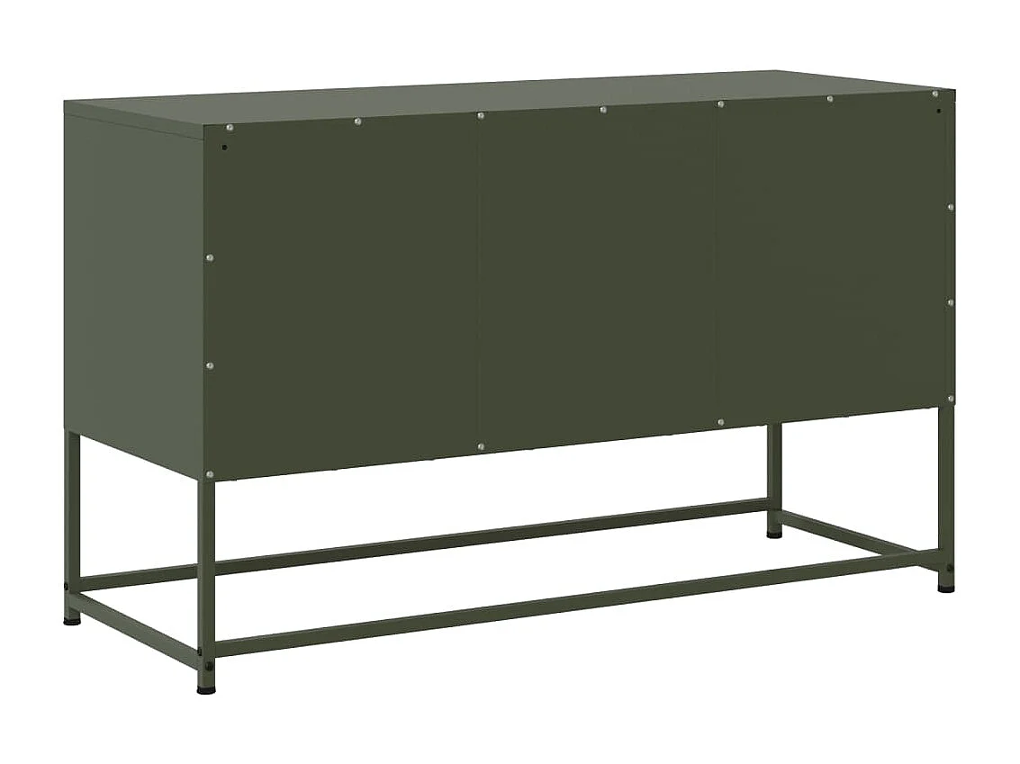Vornar  Meuble TV vert olive 100,5x39x60,5 cm acier
