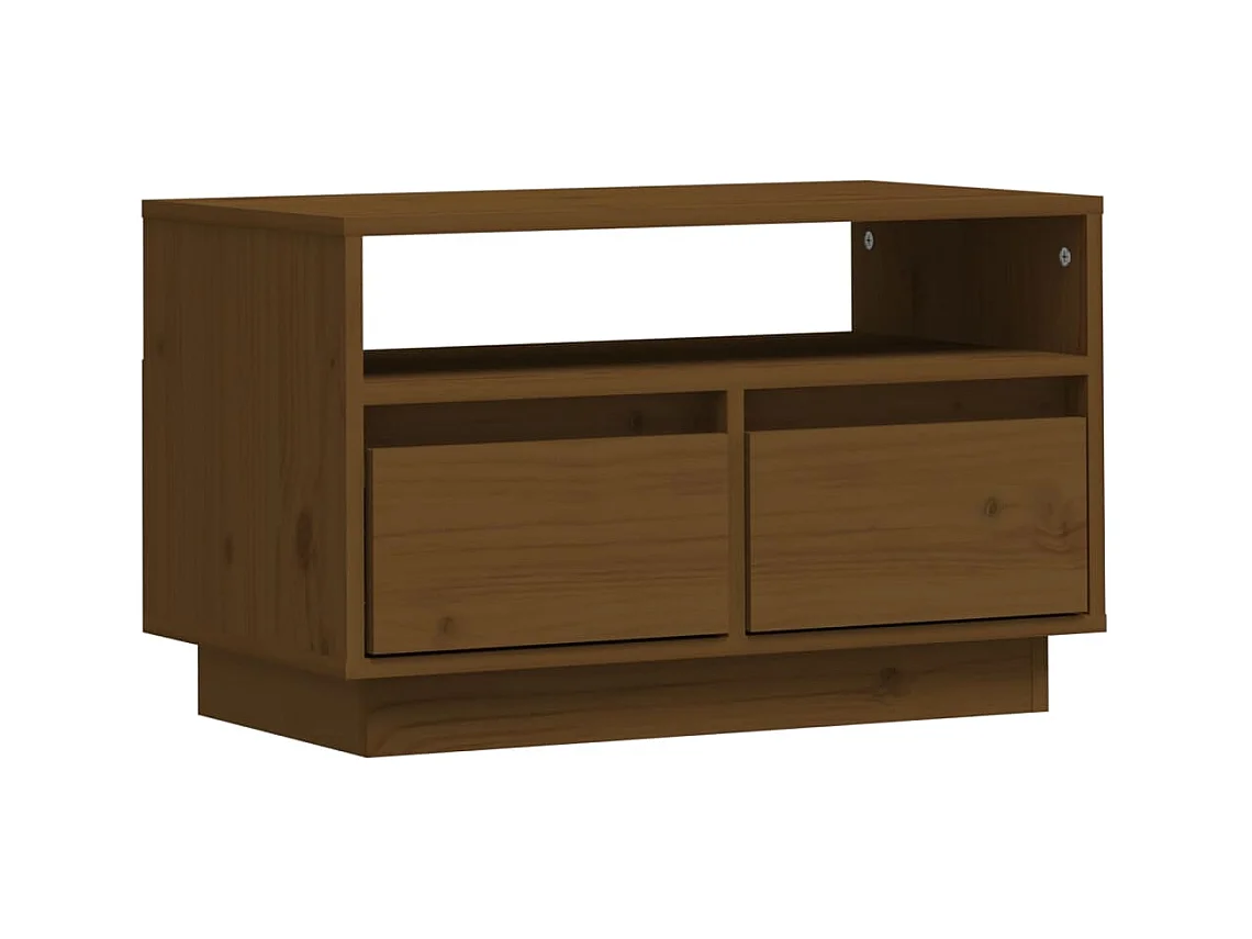 Bemidji  Meuble TV Marron miel 60x35x37 cm Bois de pin massif
