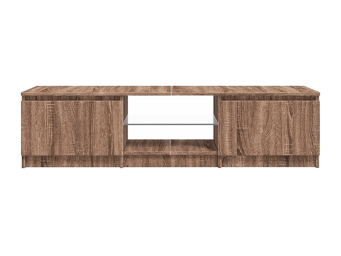 Vasil  Mueble de TV con luces LED marrón roble 140x40x36 cm