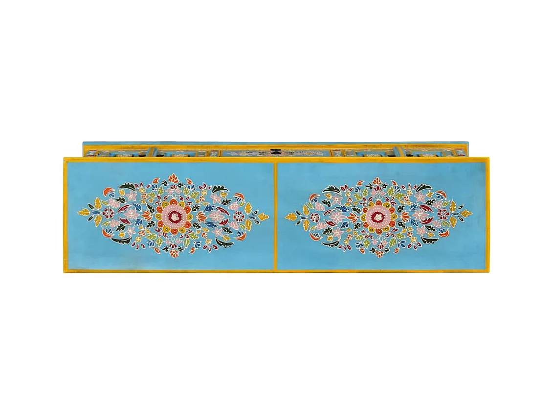 Mørke  Meuble TV bleu 110x30x40 cm bois massif de manguier