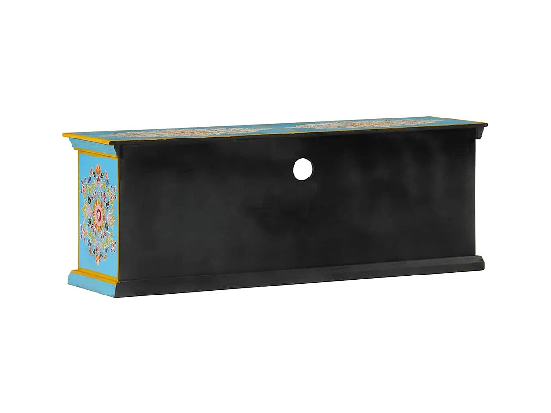 Mørke  Meuble TV bleu 110x30x40 cm bois massif de manguier