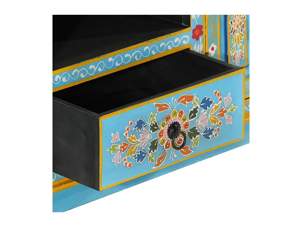 Mørke  Meuble TV bleu 110x30x40 cm bois massif de manguier