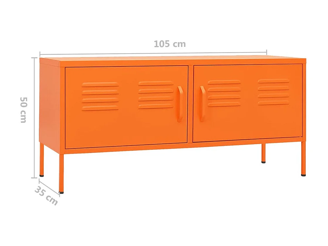 Drøbak  Mueble para TV de acero naranja 105x35x50 cm