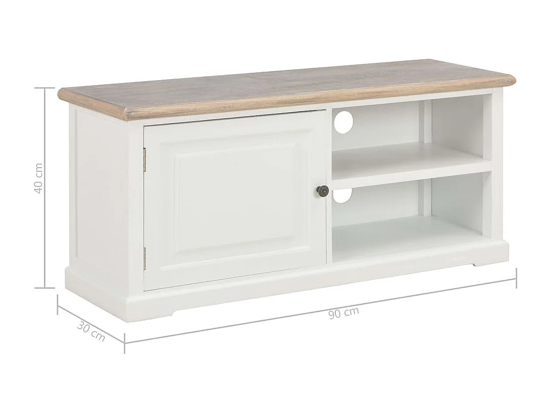 Ralf  Mueble para TV de madera blanco 90x30x40 cm