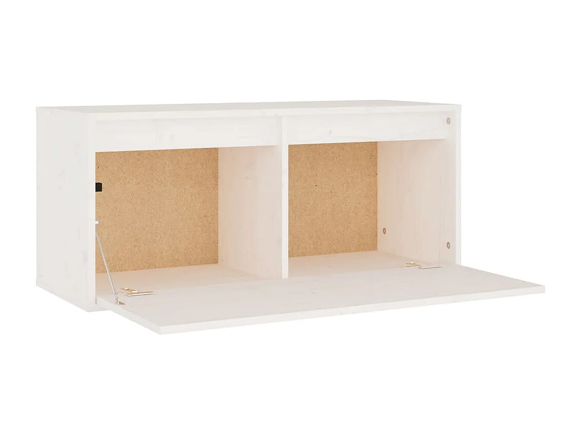 Palermo  Meubles TV 3 pcs Blanc Bois massif de pin