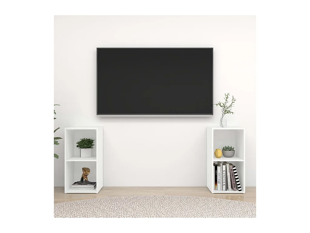 Helene  Meubles TV 2 pcs Blanc 72x35x36,5 cm Bois d'ingénierie
