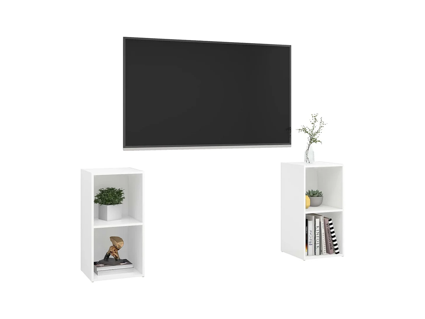 Helene  Meubles TV 2 pcs Blanc 72x35x36,5 cm Bois d'ingénierie
