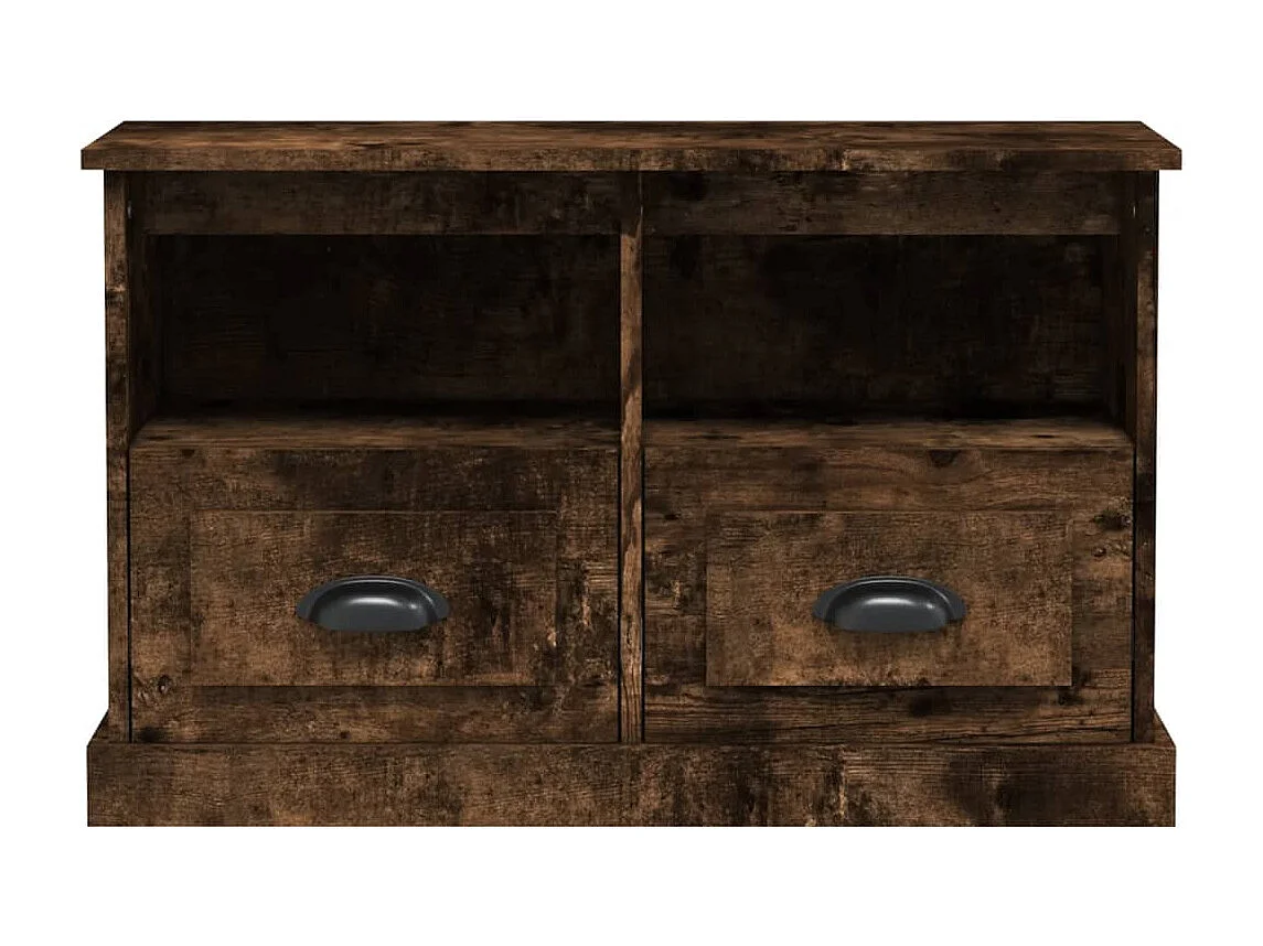 Cloughaneely  Meuble TV chêne fumé 80x35x50 cm bois d'ingénierie