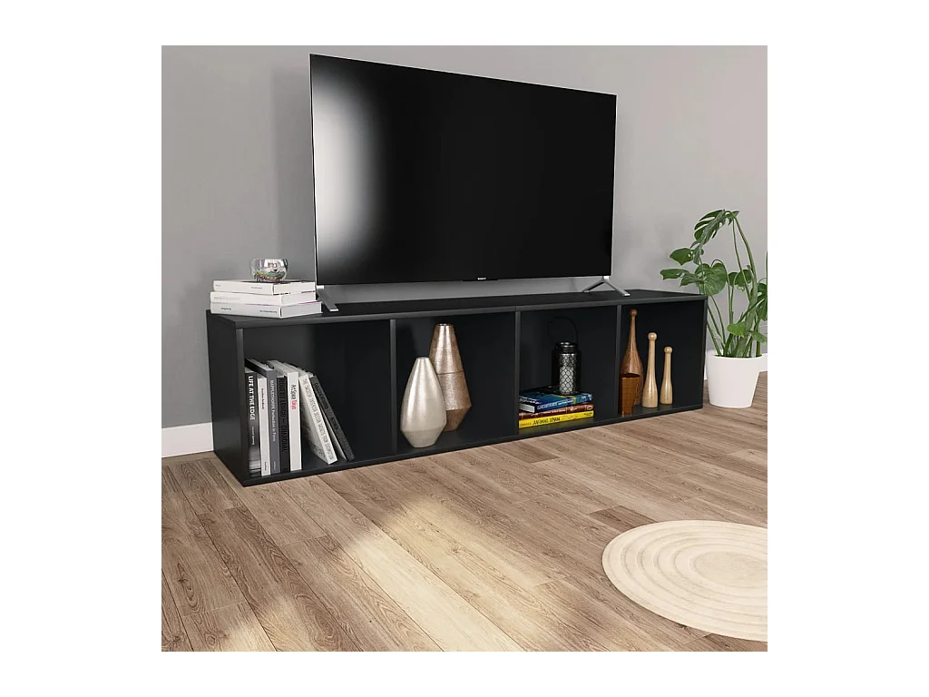 Pieter  Boekenkast/tv-meubel 36x30x143 cm bewerkt hout zwart