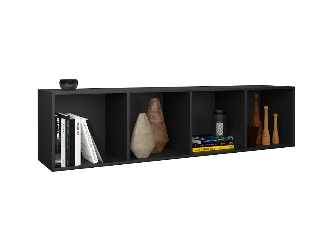 Pieter  Boekenkast/tv-meubel 36x30x143 cm bewerkt hout zwart