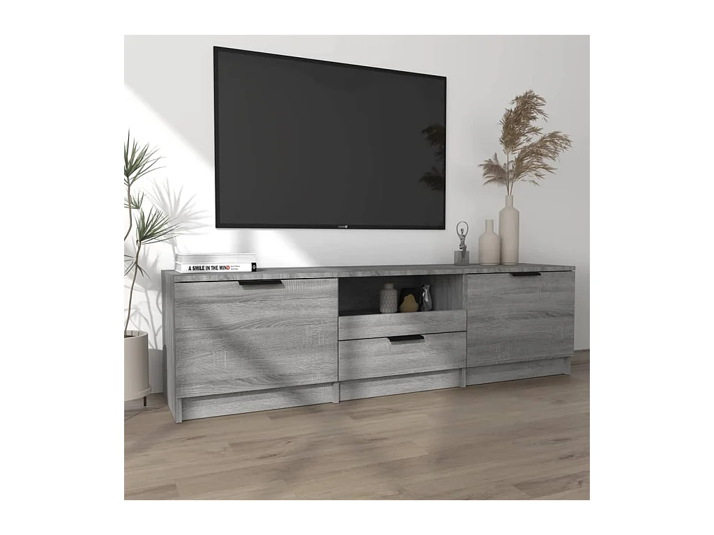 Waldor  Meuble TV Sonoma gris 140x35x40 cm Bois d'ingénierie