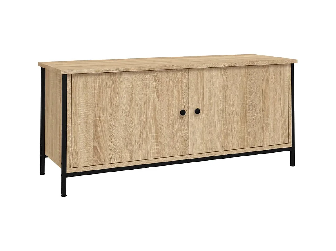 Ballyknockan  Meuble TV avec portes chêne sonoma 102x35x45 cm bois ingénierie