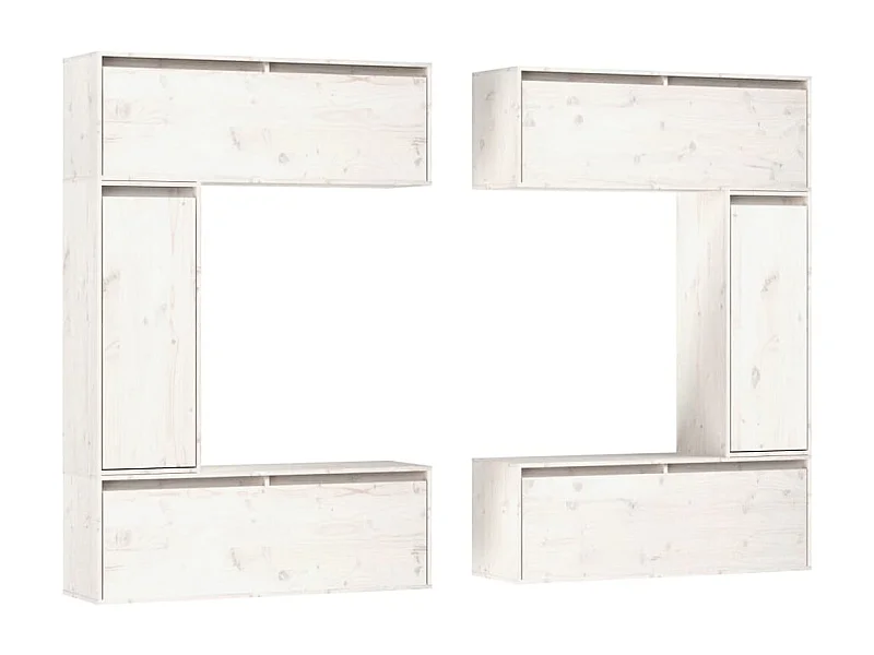 Sverre  Tv-meubelen 6 st massief grenenhout wit