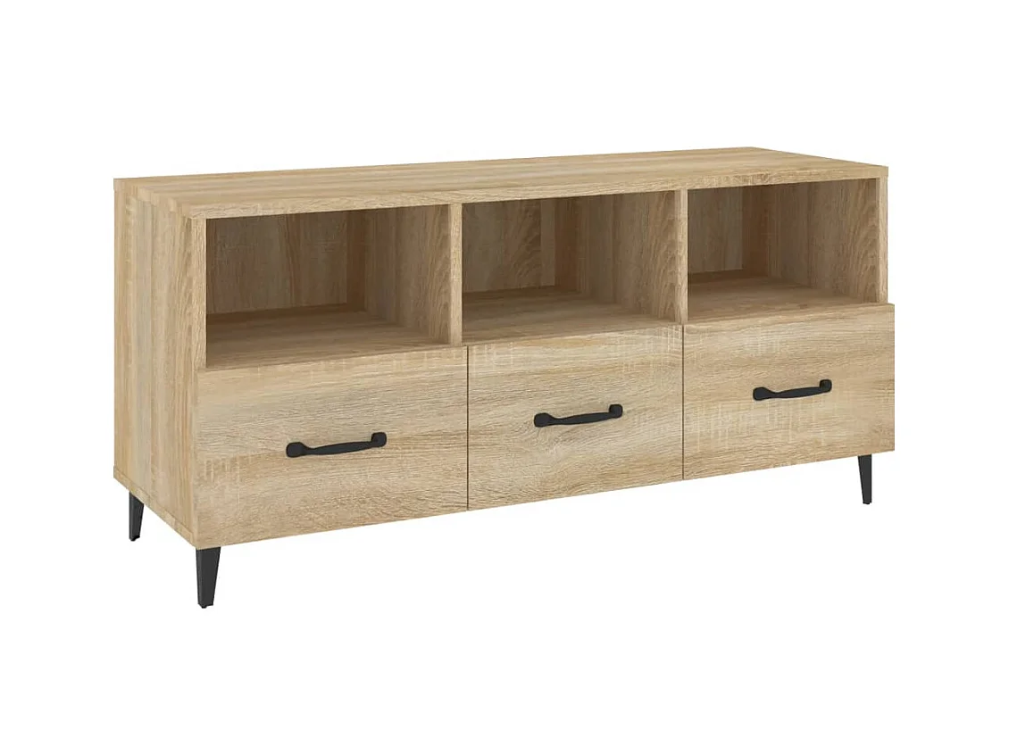 Firuz  Tv-meubel 102x35x50 cm bewerkt hout sonoma eikenkleurig