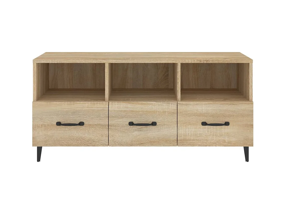 Firuz  Tv-meubel 102x35x50 cm bewerkt hout sonoma eikenkleurig