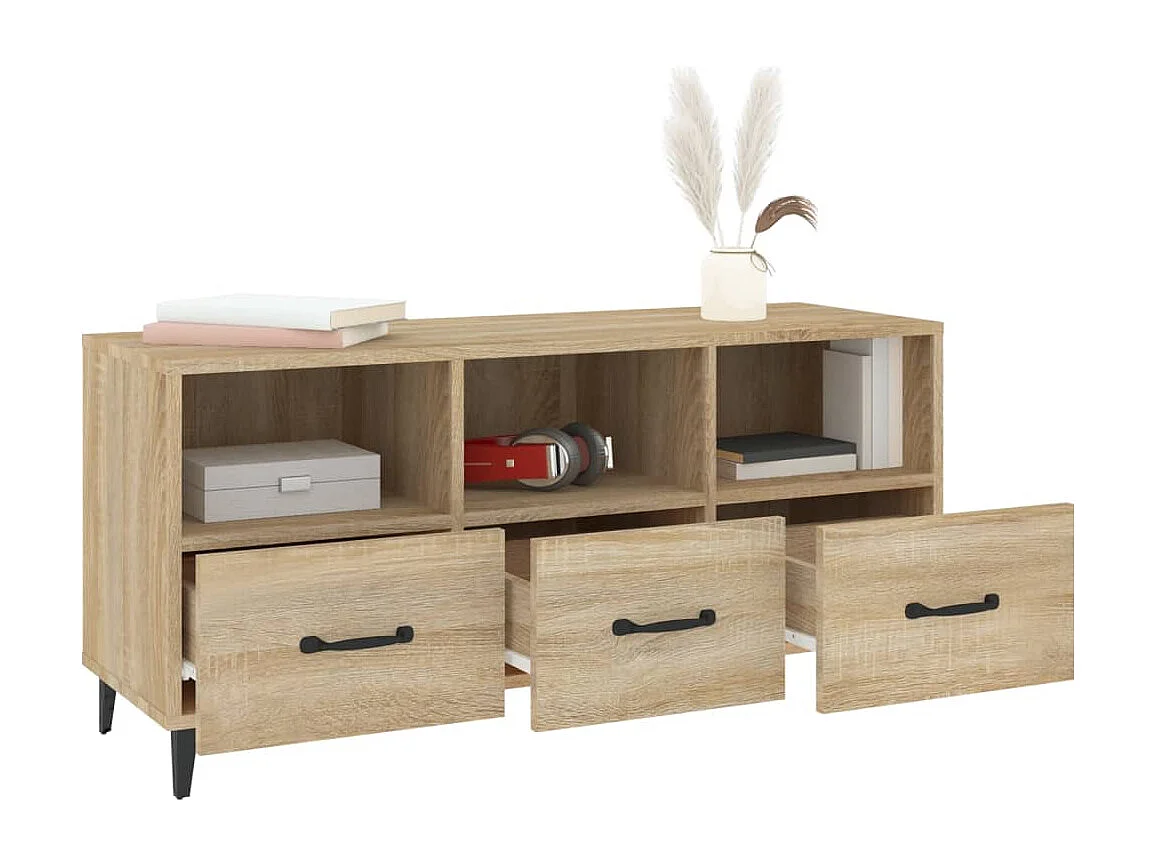 Firuz  Meuble TV Chêne sonoma 102x35x50 cm Bois d'ingénierie