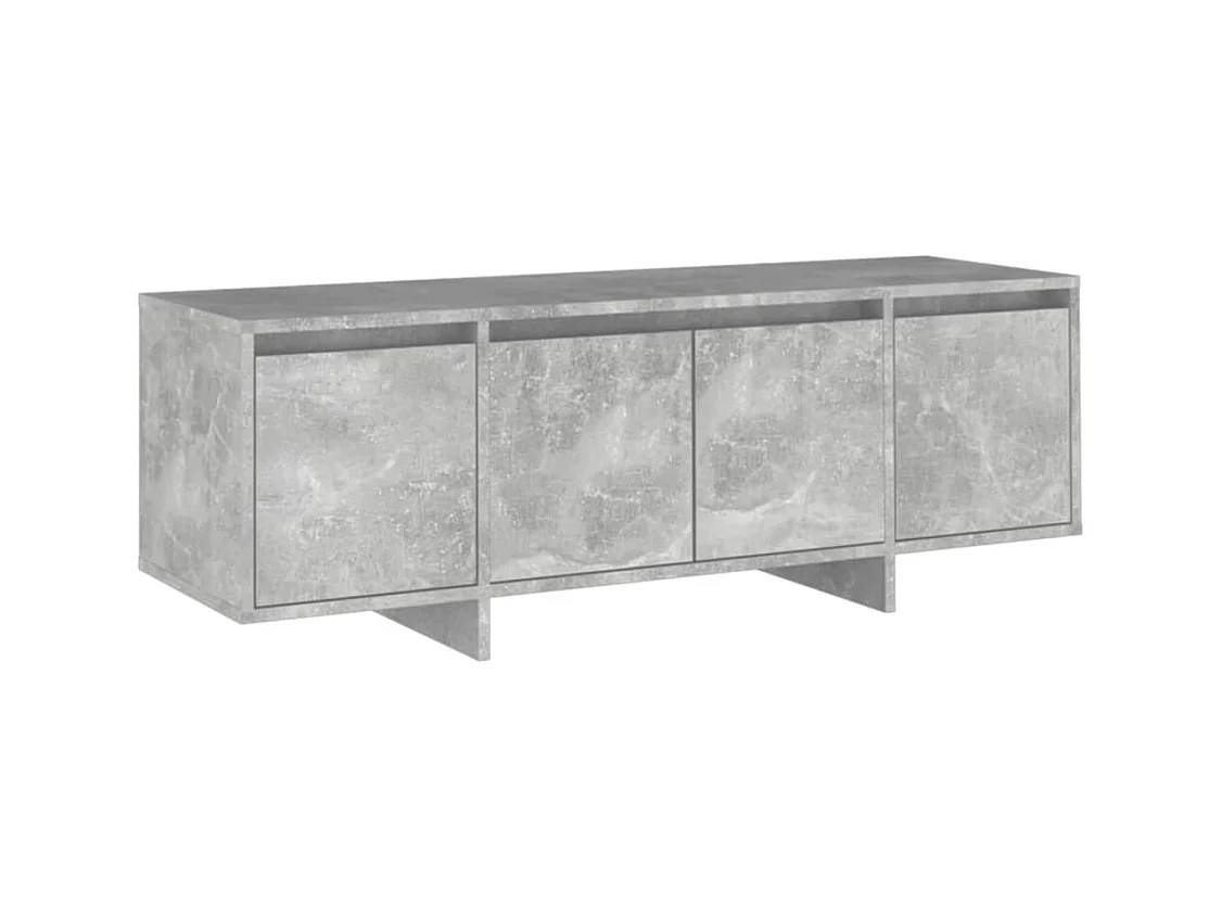 Qirin  Mueble de TV madera contrachapada gris hormigón 120x30x40,5 cm