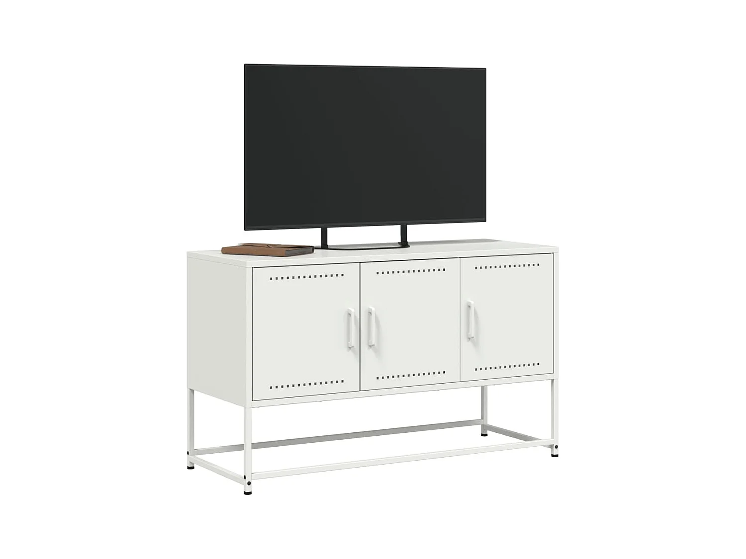 Vornar  Meuble TV blanc 100,5x39x60,5 cm acier