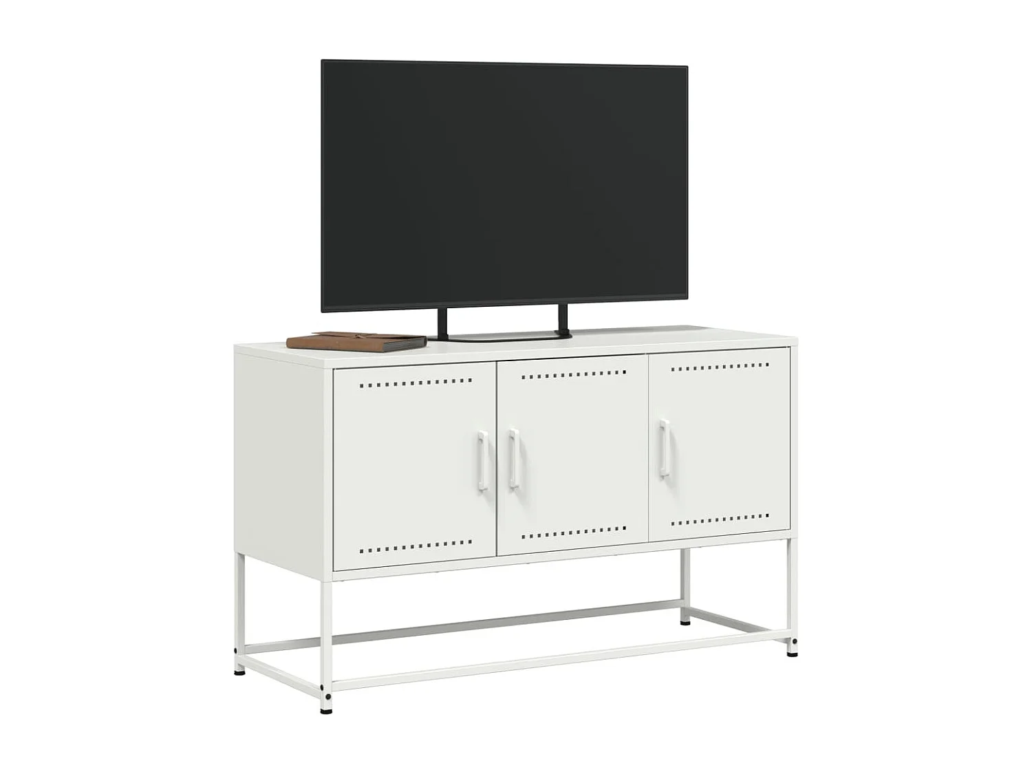 Vornar  Meuble TV blanc 100,5x39x60,5 cm acier