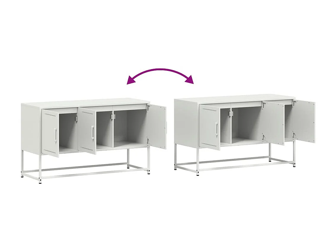 Vornar  Meuble TV blanc 100,5x39x60,5 cm acier