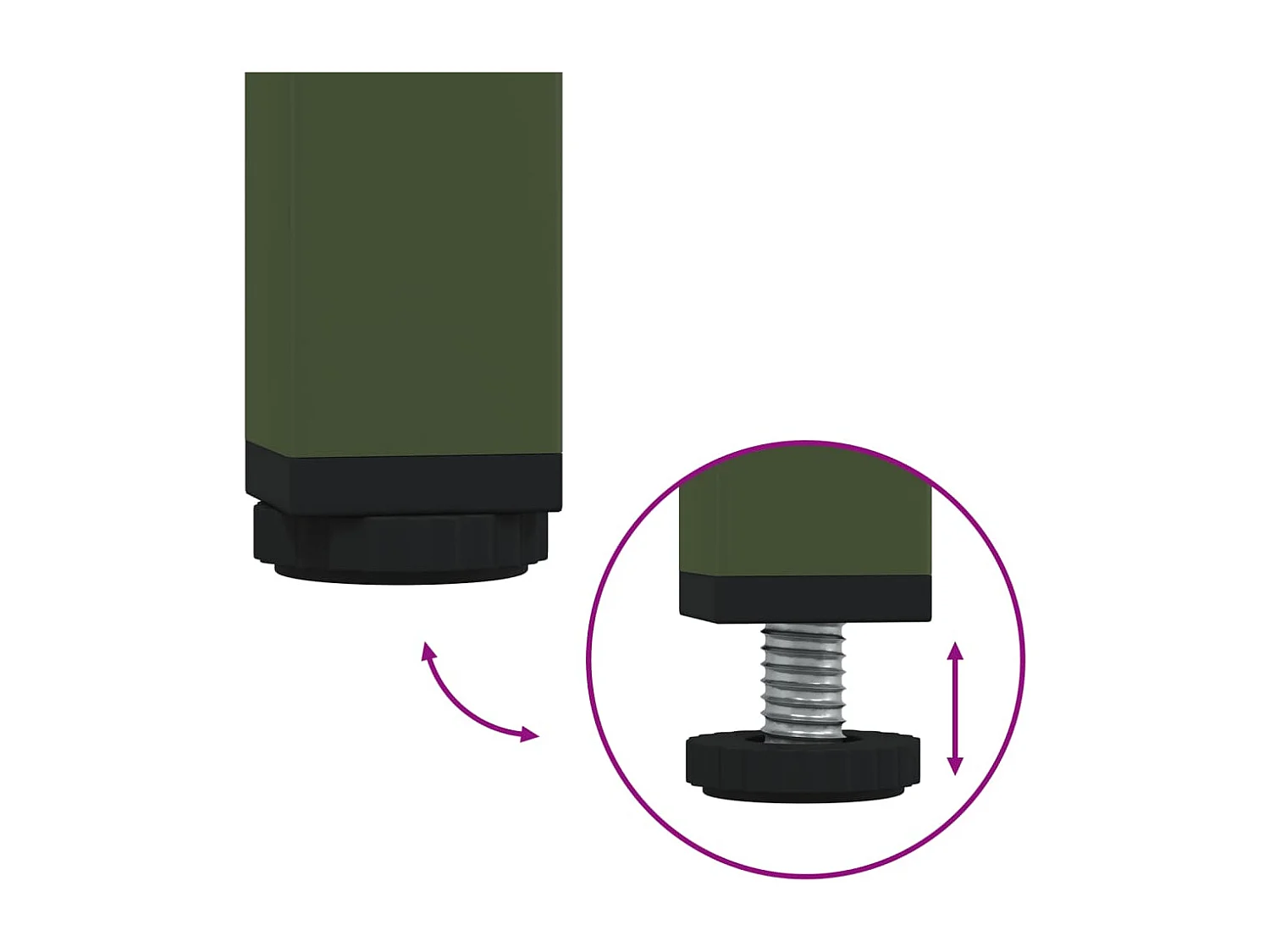 Gryln  Meuble TV vert olive 100,5x39x50,5 cm acier