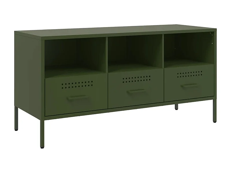 Gryln  Meuble TV vert olive 100,5x39x50,5 cm acier