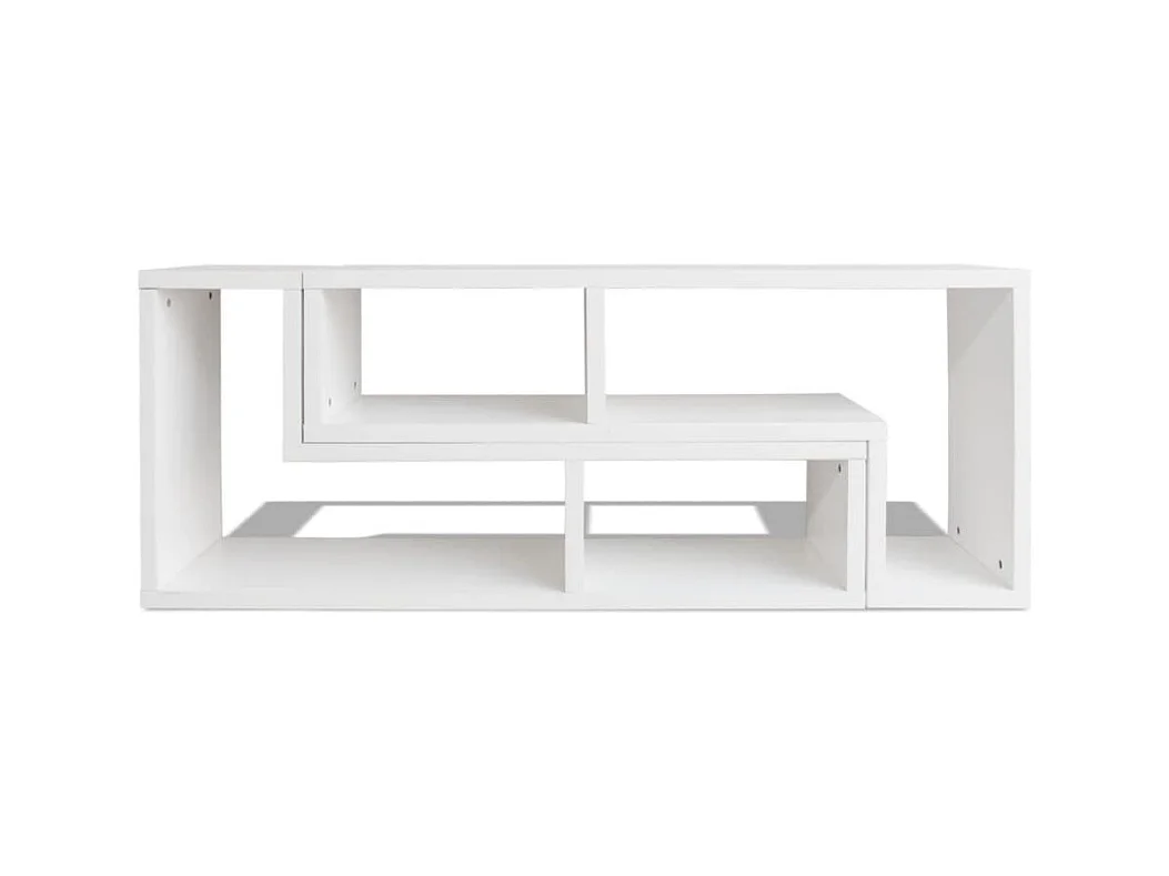 Jarah  Meuble TV double en forme de L Blanc