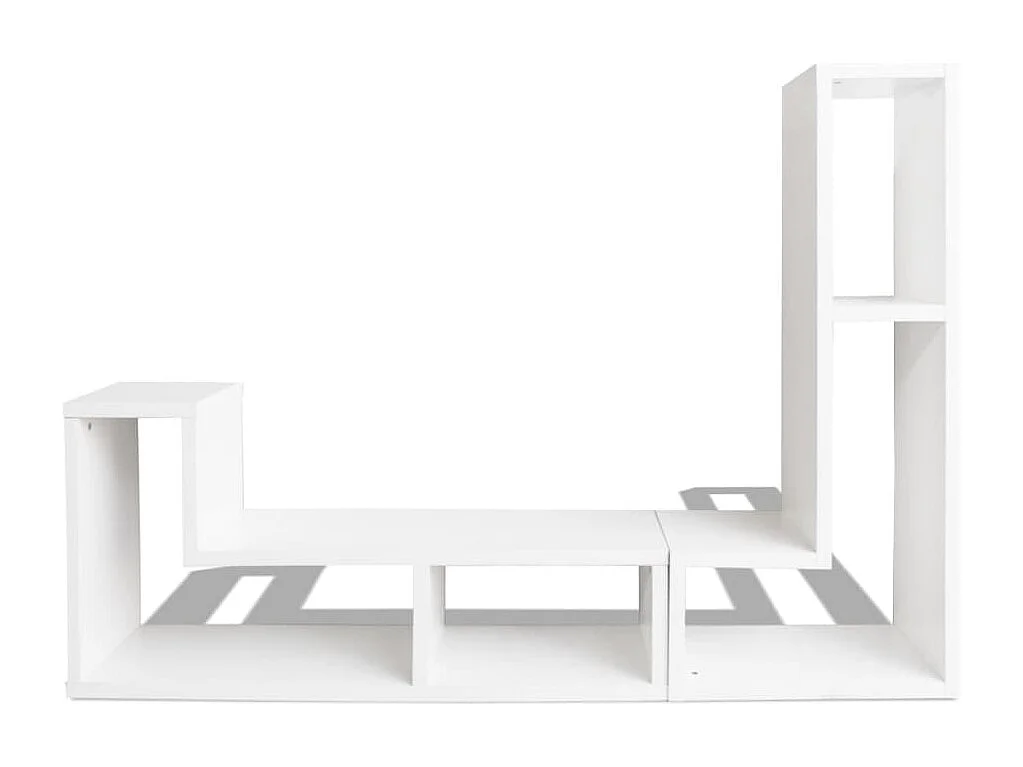 Jarah  Meuble TV double en forme de L Blanc