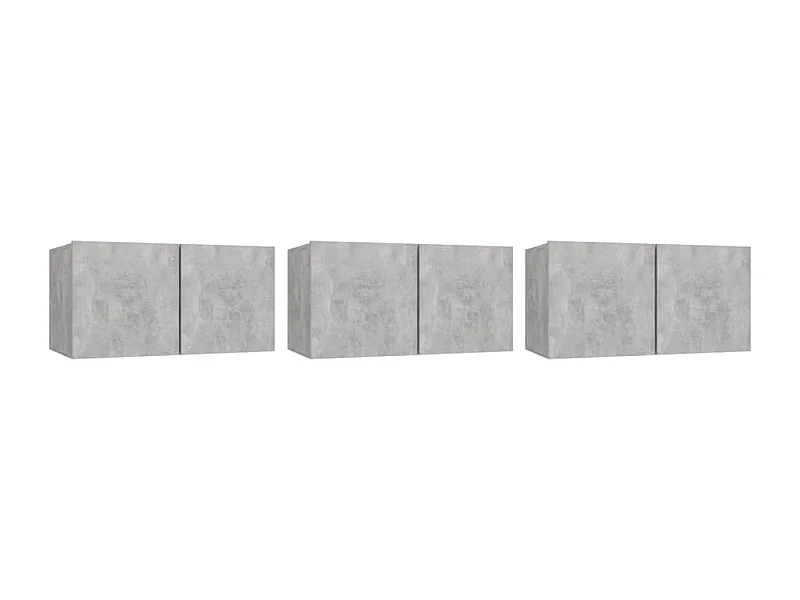 Masimo  Meubles TV suspendus 3 pcs Gris béton 60x30x30 cm